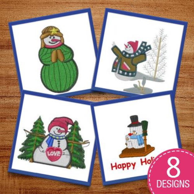Picture of Winter Snowmen Embroidery Design Pack