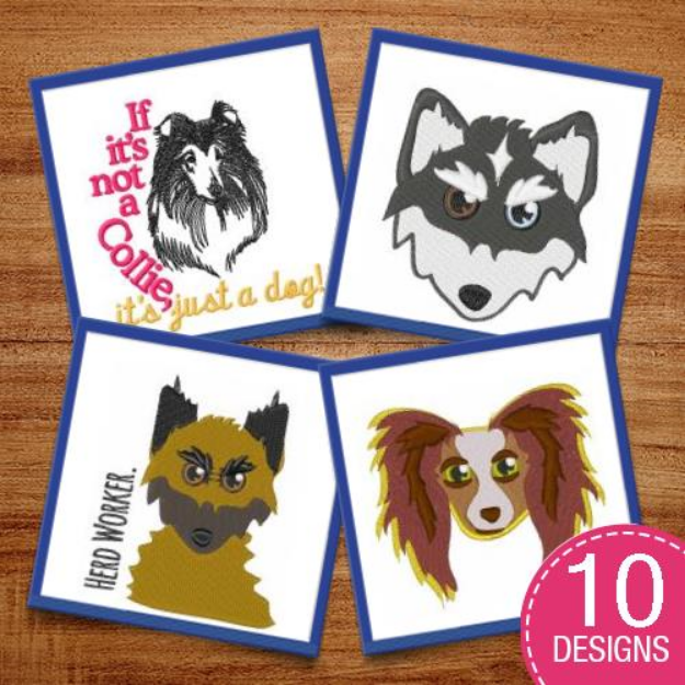 Picture of Adorable Pups Embroidery Design Pack