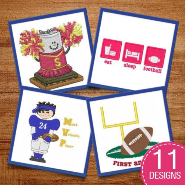 Picture of Eat, Sleep, FOOTBALL! Embroidery Design Pack
