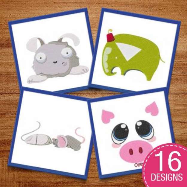 Picture of Crazy Cute Animals Embroidery Design Pack