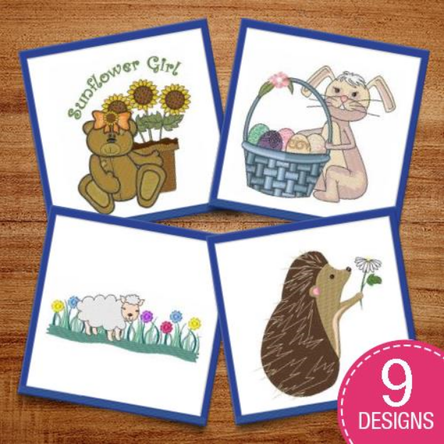 Picture of Spring Animals Embroidery Design Pack