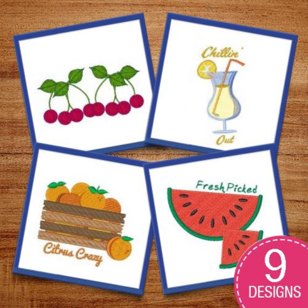 Picture of Sweet Fruits Embroidery Design Pack