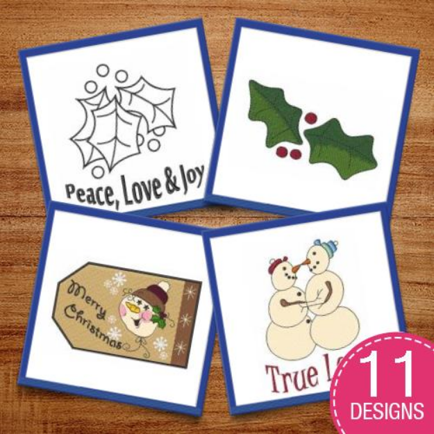 Picture of Peace, Love & Joy Embroidery Design Pack