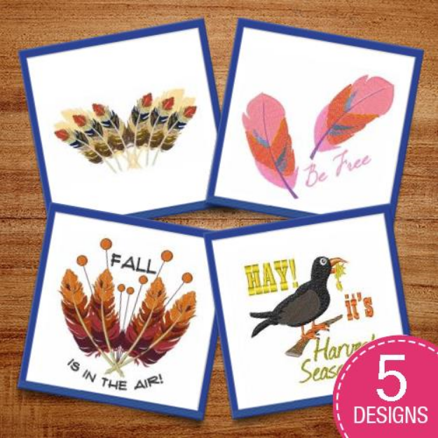 Picture of Birds & Feathers Embroidery Design Pack