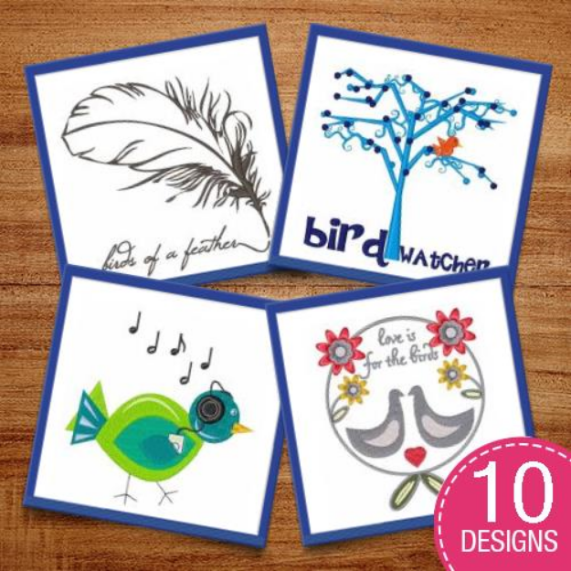Picture of For The Birds Embroidery Design Pack