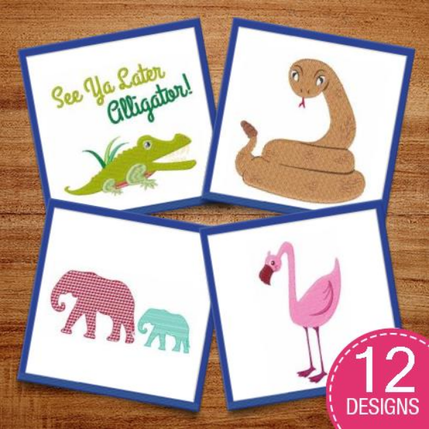 Picture of W Is For Wildlife Embroidery Design Pack