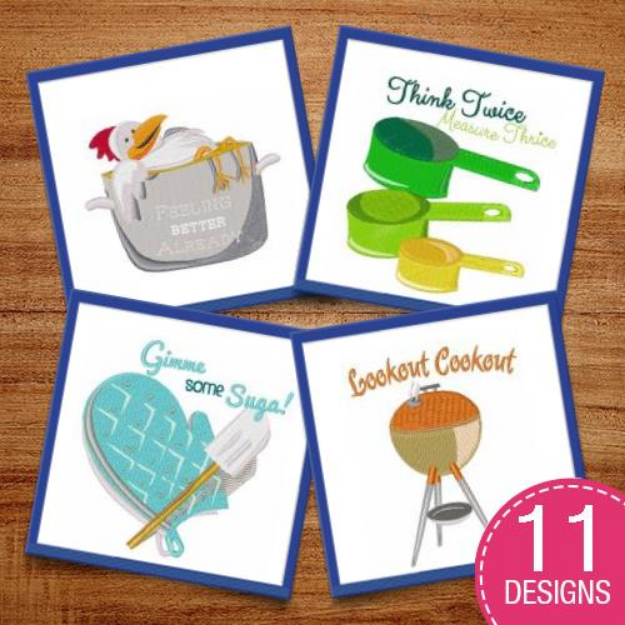 Picture of Kiss The Cook! Embroidery Design Pack