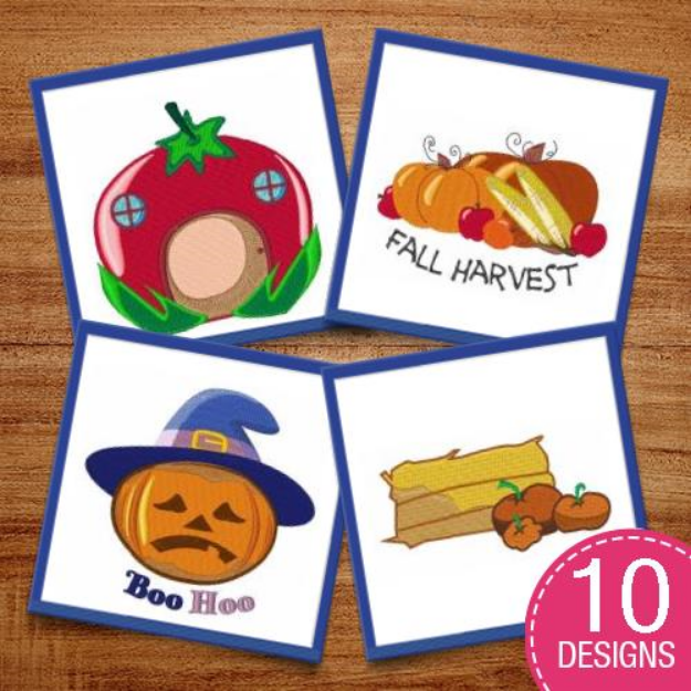 Picture of Fall Foods Embroidery Design Pack