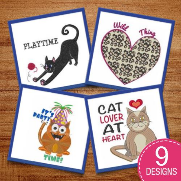 Picture of Cat Lover At Heart Embroidery Design Pack