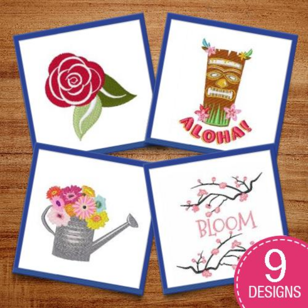 Picture of Blooming Flowers Embroidery Design Pack