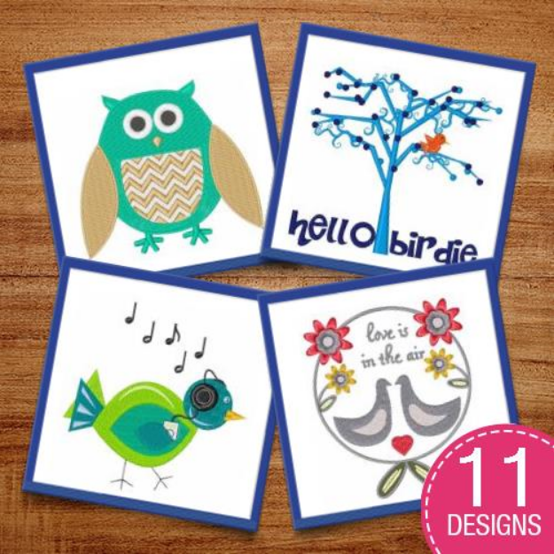 Picture of Fly Away Birdies Embroidery Design Pack