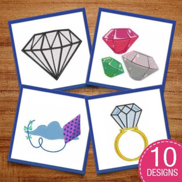 Picture of Diamonds Are The Best Shapes!  Embroidery Design Pack