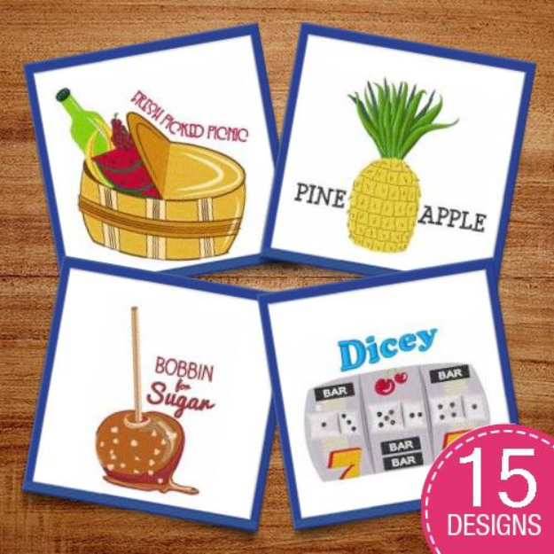Picture of Sweet Foods Embroidery Design Pack