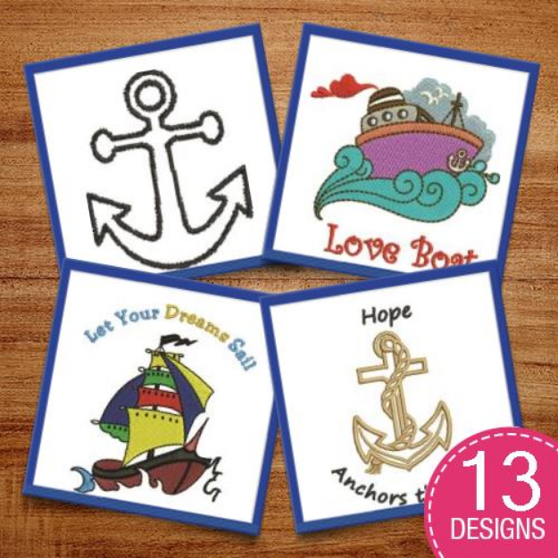 Picture of Lets Set Sail Embroidery Design Pack