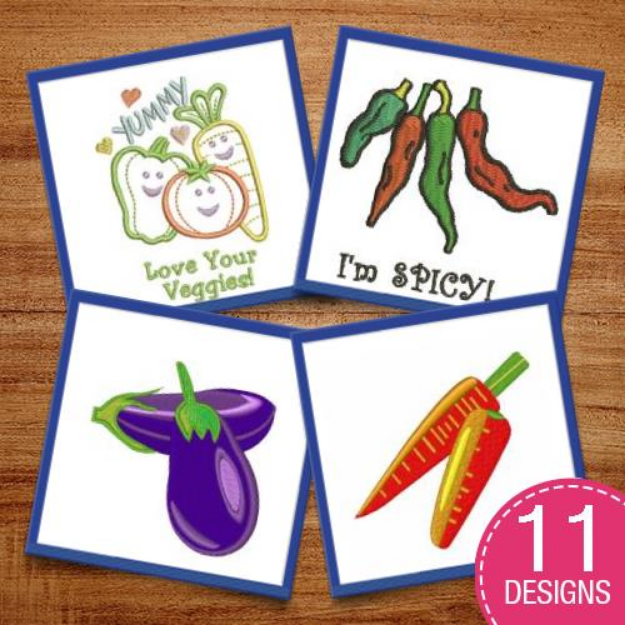Picture of Vegetables Embroidery Design Pack