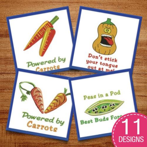 Picture of Eat More Veggies! Embroidery Design Pack