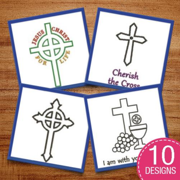 Picture of Christian Outlines Embroidery Design Pack
