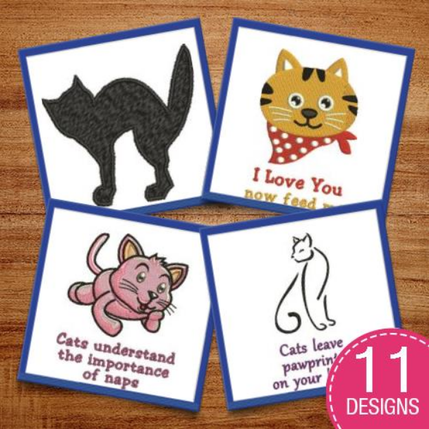 Picture of Cute Kittens Embroidery Design Pack
