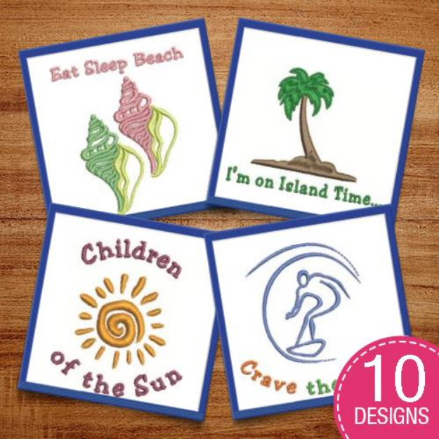 Picture of Summer Sayings Embroidery Design Pack