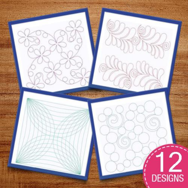 Picture of Quilt Block Stipple Embroidery Design Pack