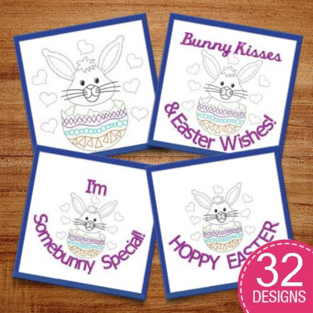 Picture of Easter Line Art Embroidery Design Pack