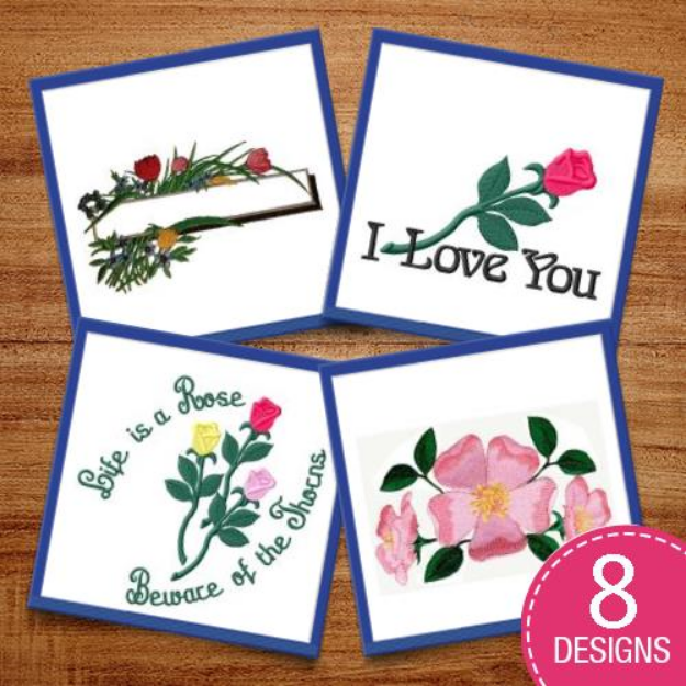 Picture of Pretty Flowers Embroidery Design Pack