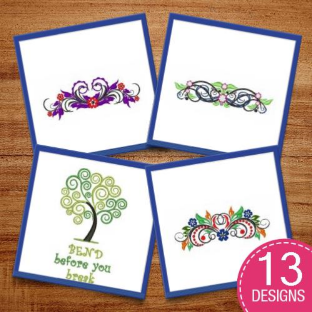 Picture of Swirling Accents Embroidery Design Pack