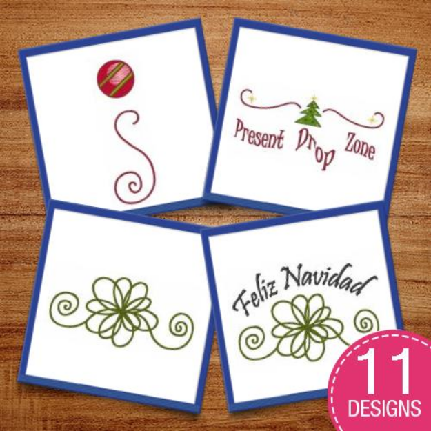 Picture of Holiday Swirls Embroidery Design Pack