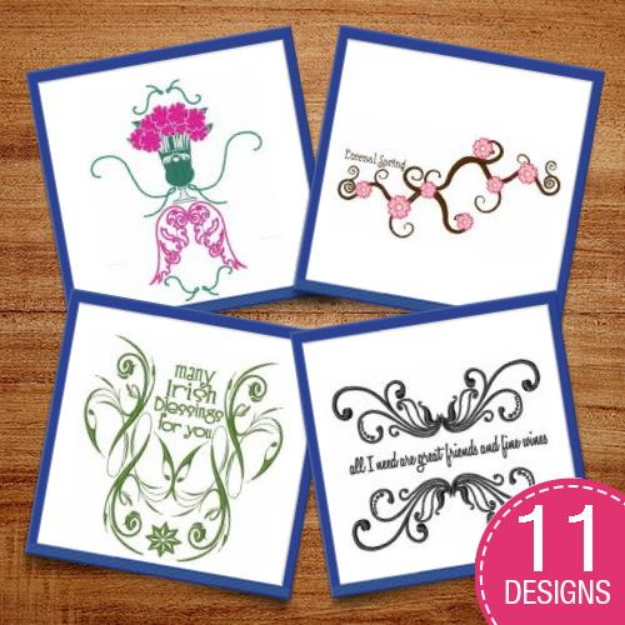 Picture of Embellishment Decorations Embroidery Design Pack