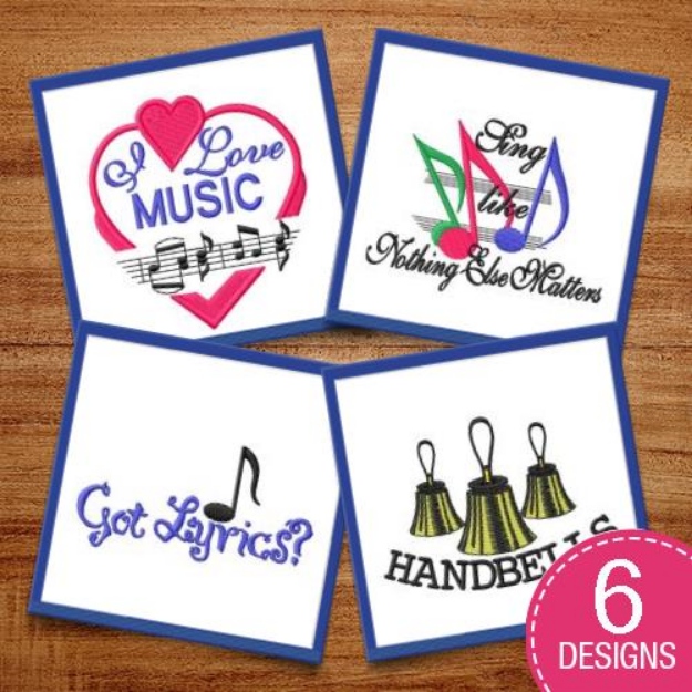 Picture of Musically Inclined Embroidery Design Pack