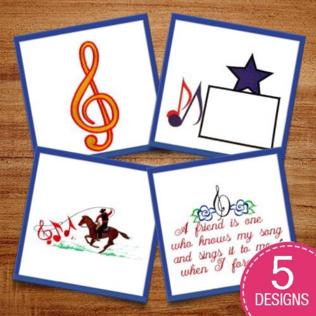 Picture of Musical Hobbies Embroidery Design Pack