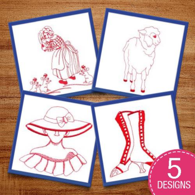 Picture of Redwork Vintage Designs Embroidery Design Pack