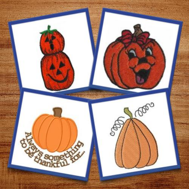 Picture of Fall Jack-O-Lanterns Embroidery Design Pack
