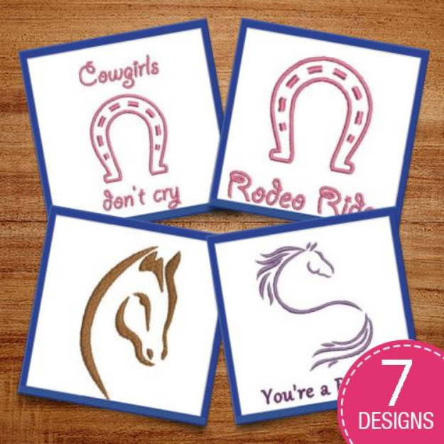 Picture of Riding Free Outlines Embroidery Design Pack