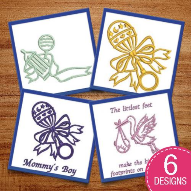Picture of New Baby Outlines Embroidery Design Pack