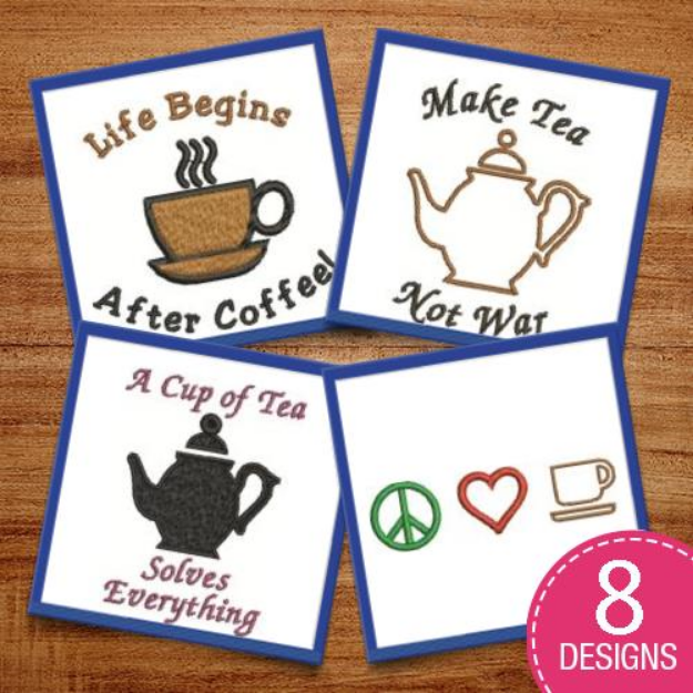Picture of Life Begins With Coffee! Embroidery Design Pack