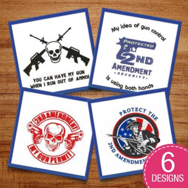Picture of 2nd Ammendment Guns Embroidery Design Pack