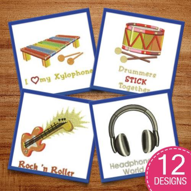 Picture of Music Makes It Better Embroidery Design Pack