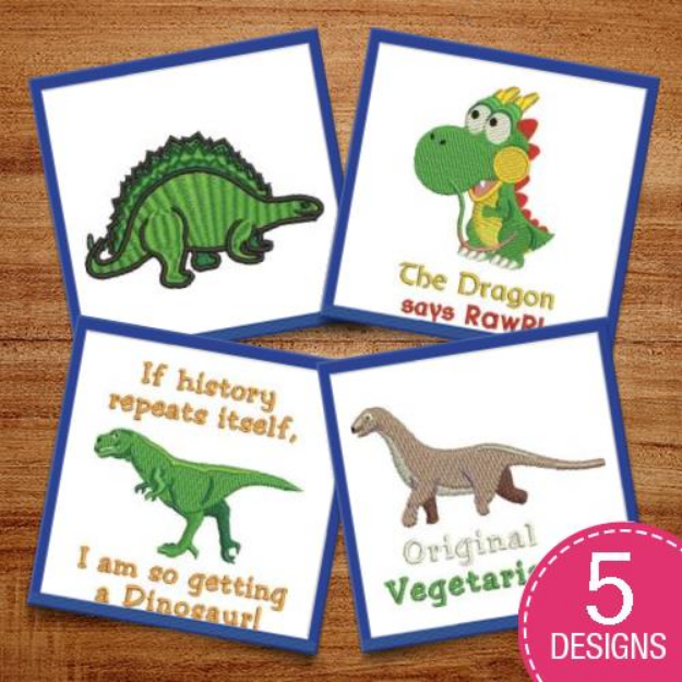 Picture of Dragons & Dinosaurs Embroidery Design Pack