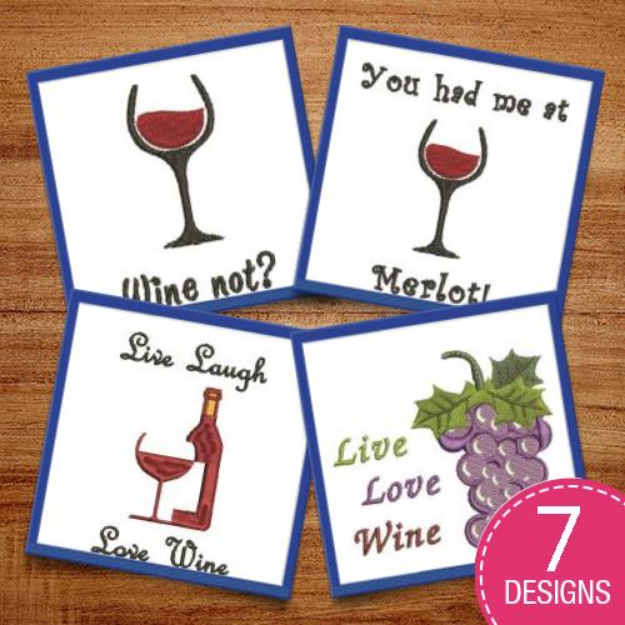 Picture of Live, Love, Wine Embroidery Design Pack