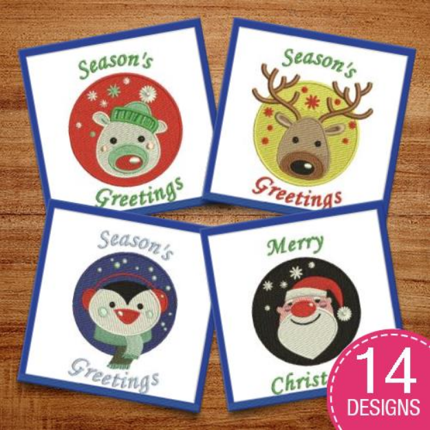 Picture of Merry Christmas Greetings Embroidery Design Pack