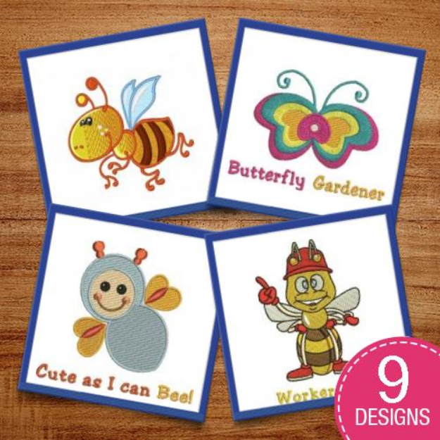 Picture of Cute As A Little Bug Embroidery Design Pack