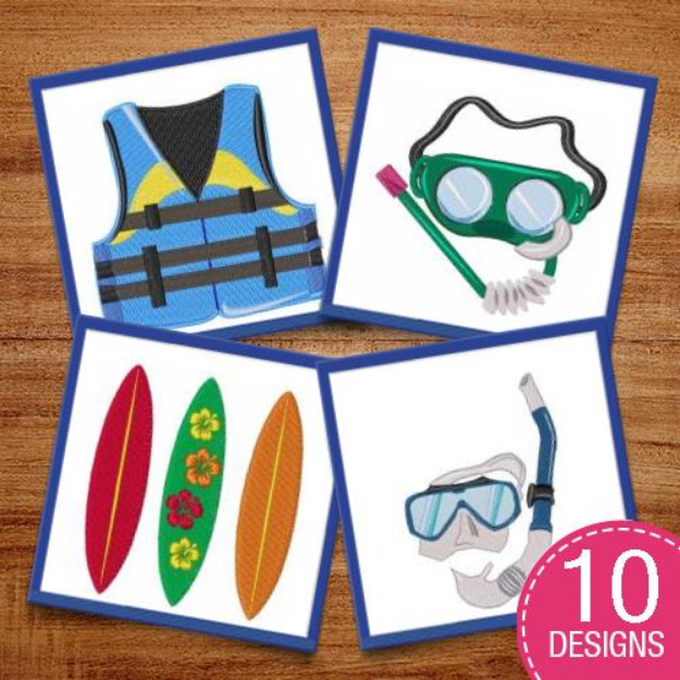 Picture of Fun In The Water! Embroidery Design Pack