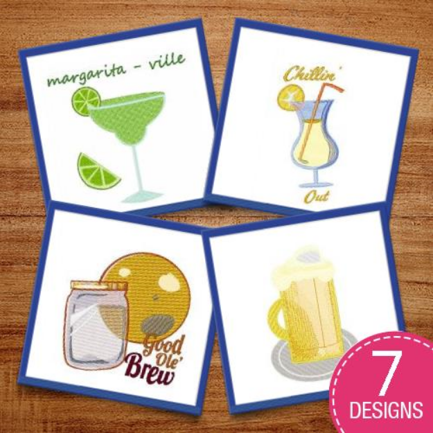 Picture of Alcoholic Drinks Embroidery Design Pack