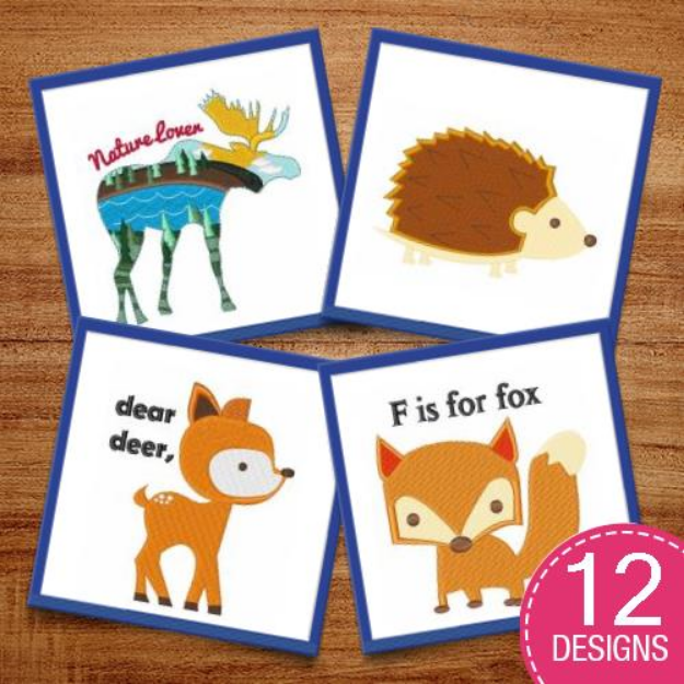 Picture of Adorable Wildlife Embroidery Design Pack