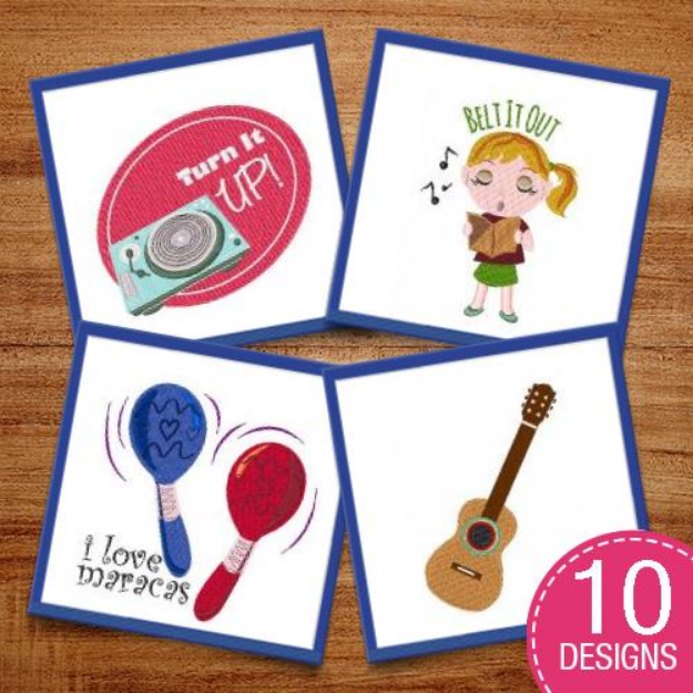 Picture of Musical Hobby Embroidery Design Pack