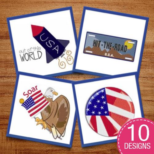 Picture of Travel America Embroidery Design Pack