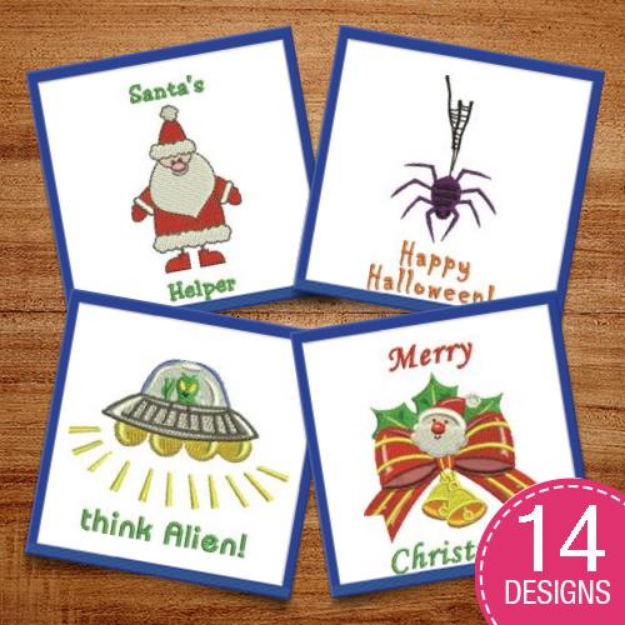 Picture of Holiday Sayings Embroidery Design Pack