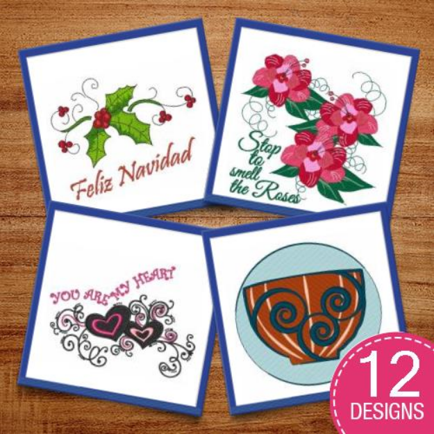 Picture of Year Around Swirls Embroidery Design Pack
