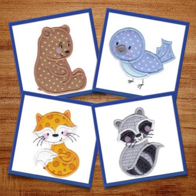 Picture of Cute Forest Animals Applique Embroidery Design Pack